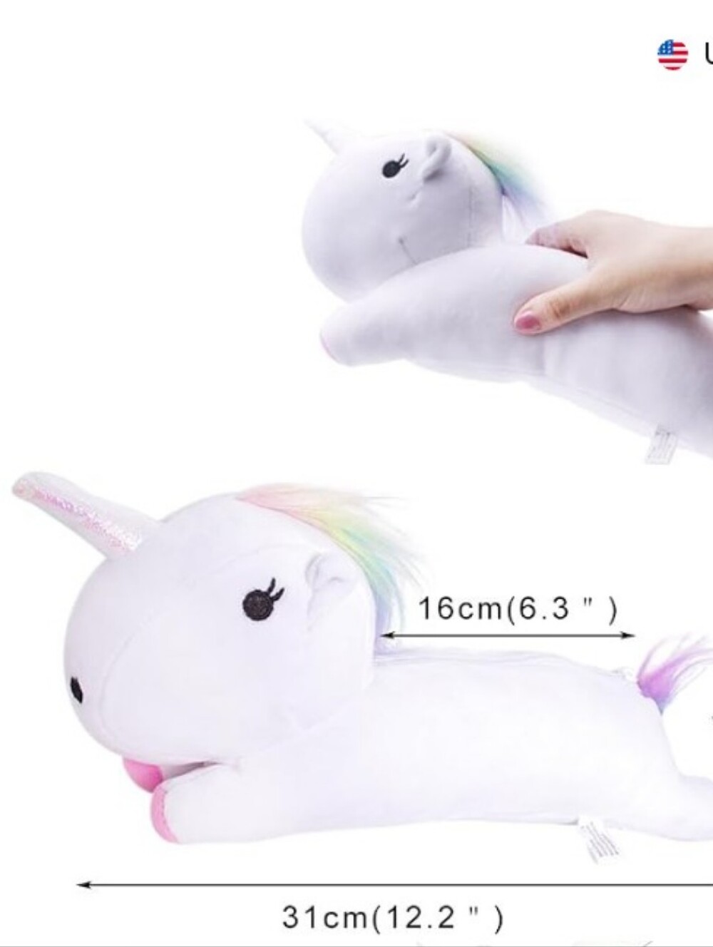 Minky-Plush Unicorn 🦄 Zip Pouch (White-Pink-Teal )🤍🩷🩵 12x6x4 - Picture 14 of 14